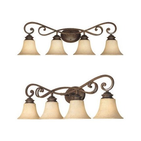 Designers Fountain Forged Sienna Four Light Down Lighting 31.75 Wide Bathroom Fixture" 81804-FSN